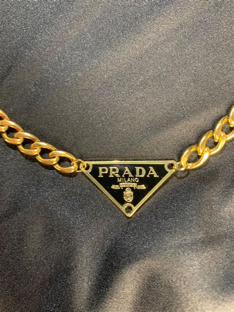 prada chain gold necklace mens